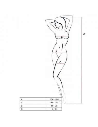 PASSION WOMAN BS057 BODYSTOCKING RED ONE SIZE