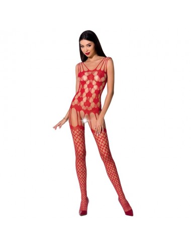 PASSION WOMAN BS067 BODYSTOCKING - RED ONE SIZE