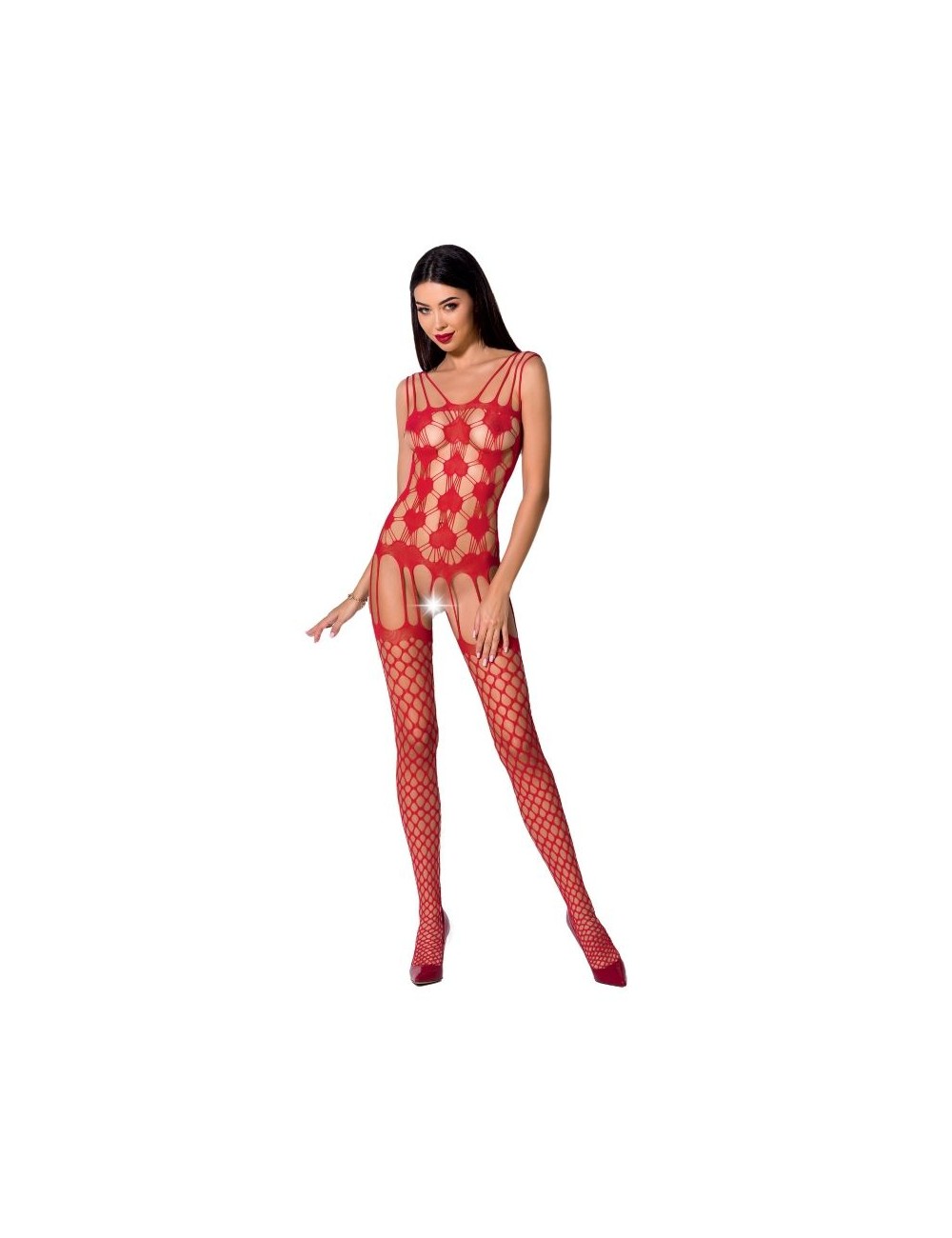 PASSION WOMAN BS067 BODYSTOCKING - RED ONE SIZE PASSION WOMAN BS067 BODYSTOCKING - RED ONE SIZE