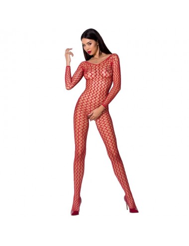 PASSION WOMAN BS068 BODYSTOCKING - RED ONE SIZE