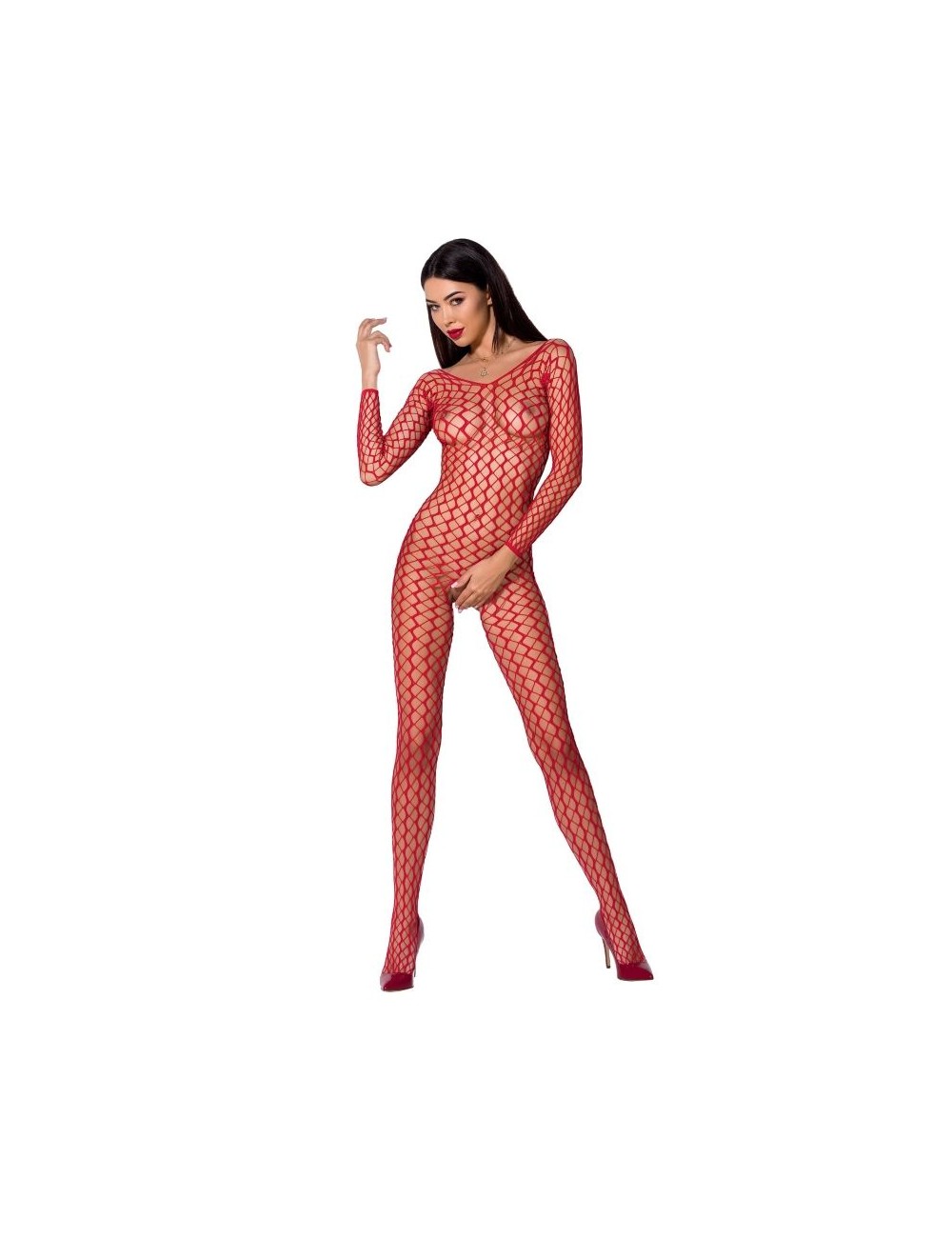 PASSION WOMAN BS068 BODYSTOCKING - RED ONE SIZE PASSION WOMAN BS068 BODYSTOCKING - RED ONE SIZE
