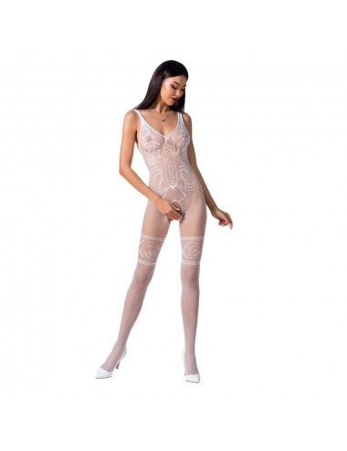 PASSION WOMAN BS069 BODYSTOCKING - WHITE ONE SIZE