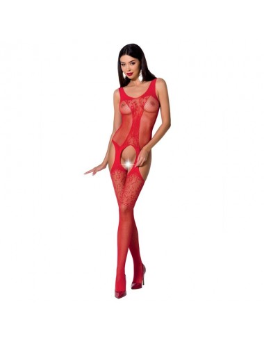 PASSION WOMAN BS072 BODYSTOCKING - RED ONE SIZE