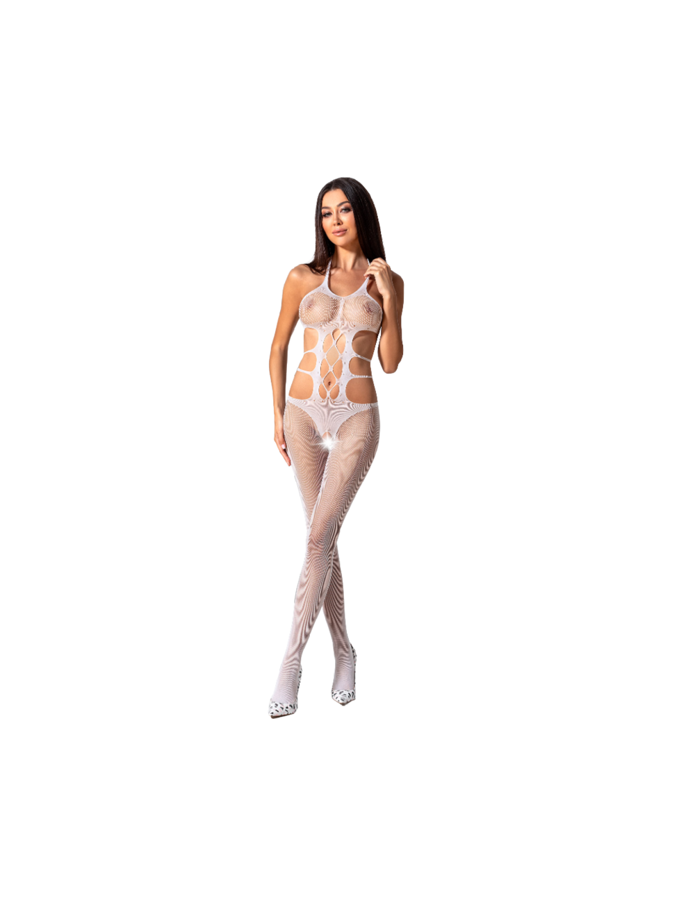 PASSION WOMAN BS084 BODYSTOCKING - WHITE ONE SIZE PASSION WOMAN BS084 BODYSTOCKING - WHITE ONE SIZE