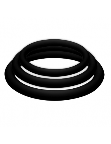 POTENZ PLUS 3 BLACK RINGS SET - S