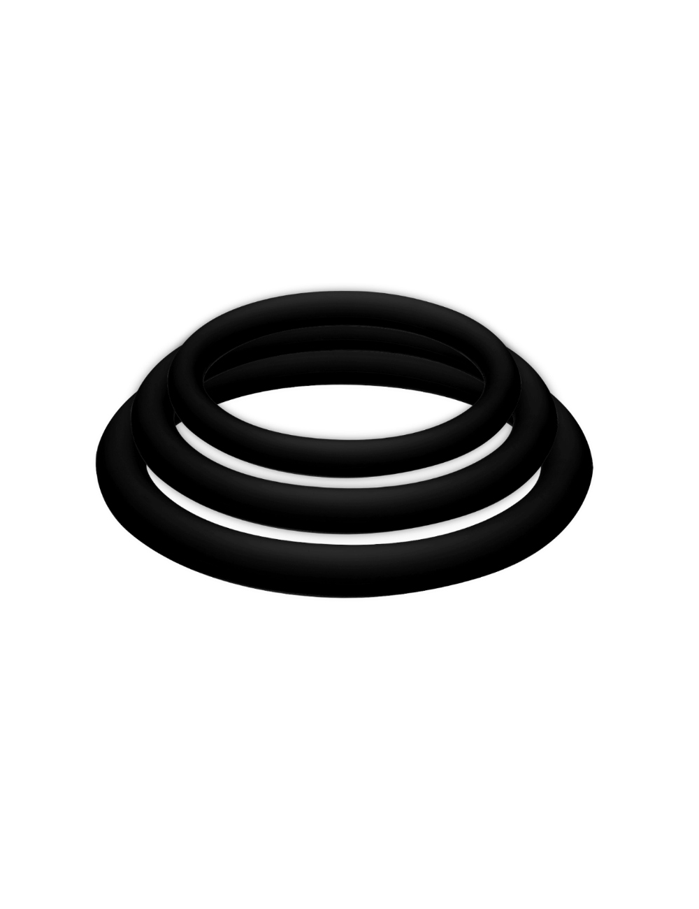 POTENZ PLUS 3 BLACK RINGS SET - S