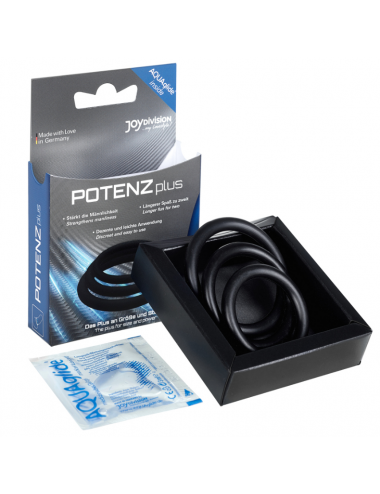 POTENZ PLUS 3 BLACK RINGS SET - S