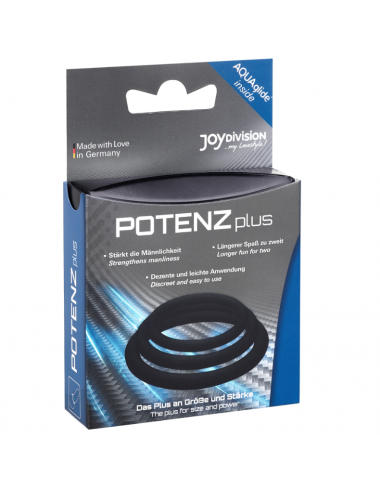 POTENZ PLUS 3 BLACK RINGS SET - S