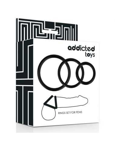 ADDICTED TOYS RINGS SET FOR PENIS BLACK