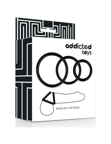 ADDICTED TOYS RINGS SET FOR PENIS BLACK