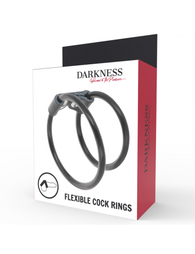 DARKNESS LEATHER DOUBLE COCK RING