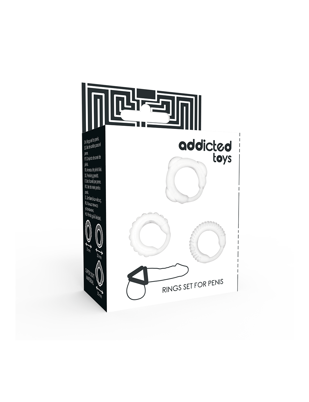 ADDICTED TOYS  C-RING SET CLEAR