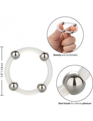 CALEX STEEL BEADED SILICONE RING L