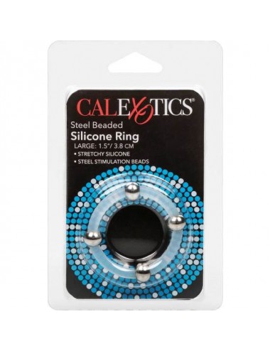 CALEX STEEL BEADED SILICONE RING L