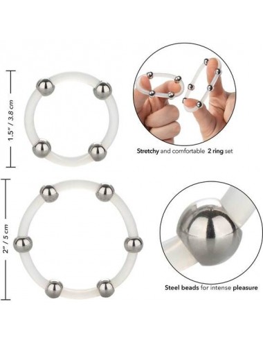 CALEXOTICS - STEEL BEADED SILICONE RING SET