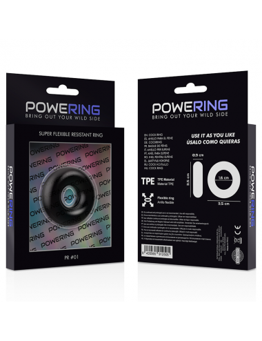 POWERING SUPER FLEXIBLE RESISTANT RING  3.5CM  BLACK