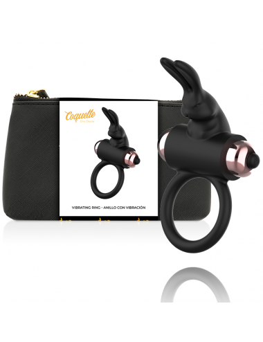 COQUETTE CHIC DESIRE COCK RING WITH VIBRATOR BLACK/ GOLD