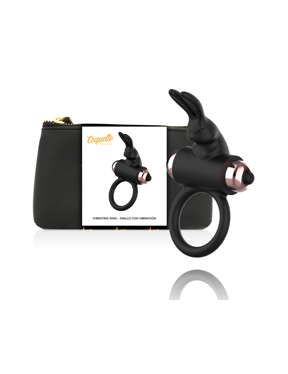 COQUETTE CHIC DESIRE COCK RING WITH VIBRATOR BLACK/ GOLD COQUETTE CHIC DESIRE COCK RING WITH VIBRATOR BLACK/ GOLD