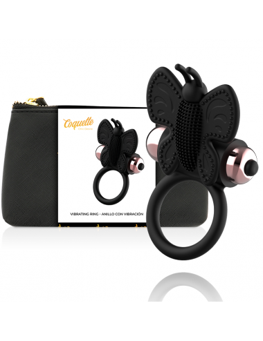 COQUETTE CHIC DESIRE COCK RING BUTTERFLY  WITH VIBRATOR BLACK/ GOLD