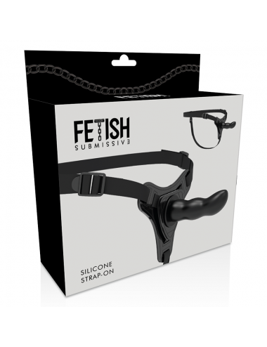 FETISH SUBMISSIVE SILICONE STRAP-ON BLACK 16CM G-SPOT