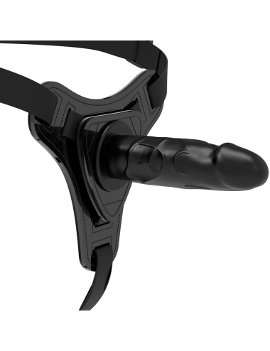 FETISH SUBMISSIVE SILICONE STRAP-ON REALISTIC - BLACK 15 CM