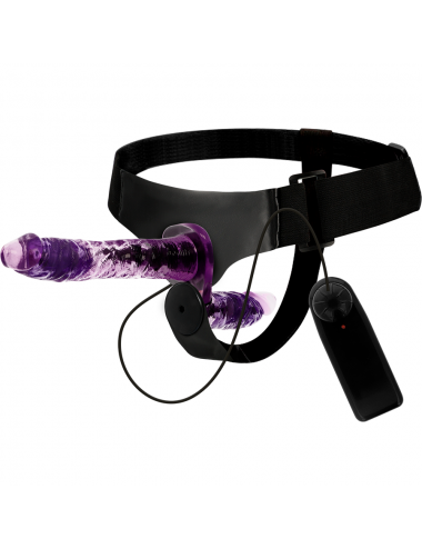 HARNESS ATTRACTION RODNEY  DOUBLE PURPLE VIBRATOR  18  X 3.5CM