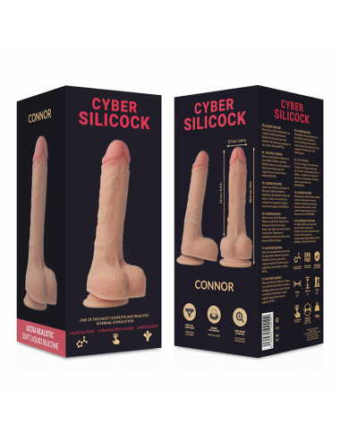 CYBER SILICOCK - STRAP-ON CONNOR LIQUID SILICONE WITH 3 RINGS FREE 20.5 CM -O- 3.7 CM