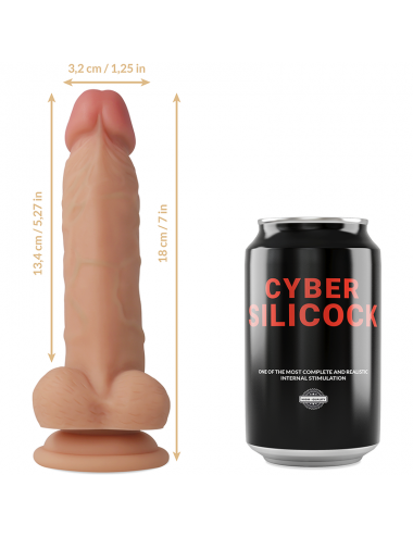 CYBER SILICOCK - STRAP-ON JUDE LIQUID SILICONE WITH 3 RINGS FREE 18 CM -O- 3.2 CM