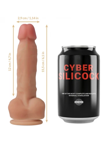 CYBER SILICOCK - STRAP-ON ANSEL WITH 3 RINGS FREE 15.5 CM -O- 2.9 CM