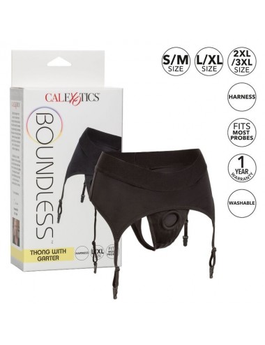 CALEX BOUNDLESS THONG WITH GARTER L/XL