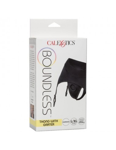 CALEXOTICS - BOUNDLESS THONG WITH GARTER S/M