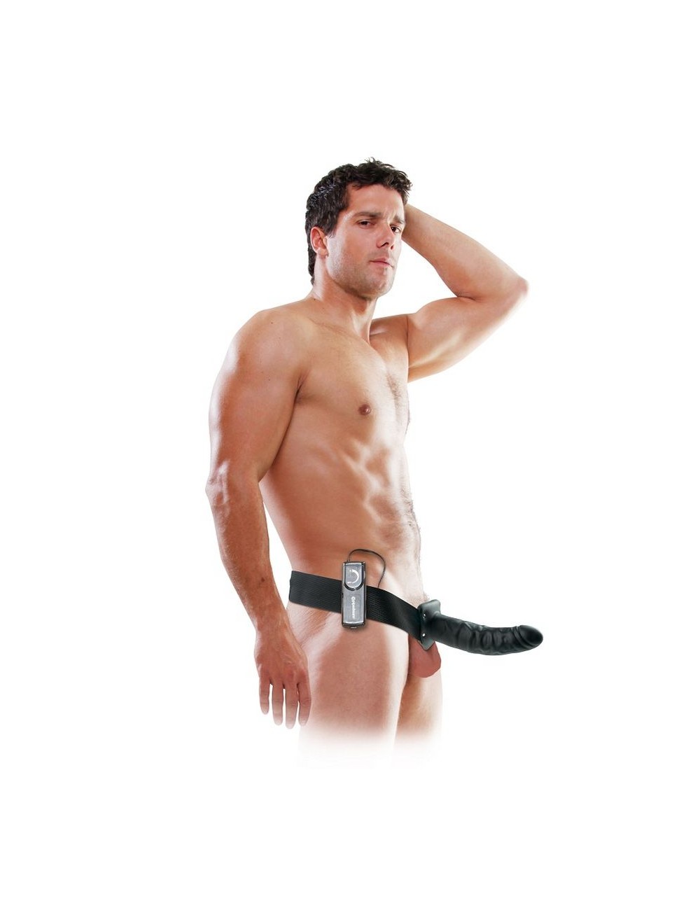 FETISH FANTASY 19 CM VIBRATING HOLLOW STRAP-ON BLACK FETISH FANTASY 19 CM VIBRATING HOLLOW STRAP-ON BLACK