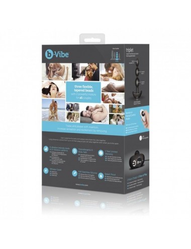 B-VIBE - TRIPLET ANAL REMOTE CONTROL BEADS BLACK