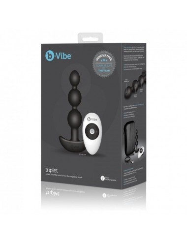 B-VIBE - TRIPLET ANAL REMOTE CONTROL BEADS BLACK
