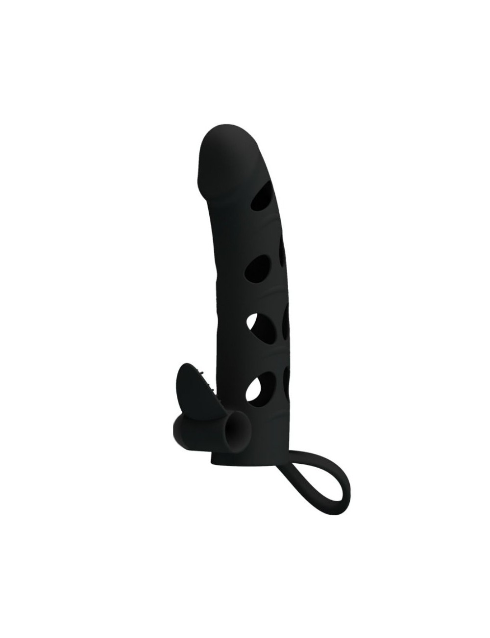PRETTY LOVE VIBRATING SILICONE PENIS SLEEVE WITH BALL STRAPS 15.2 CM PRETTY LOVE VIBRATING SILICONE PENIS SLEEVE WITH BALL STRAPS 15.2 CM