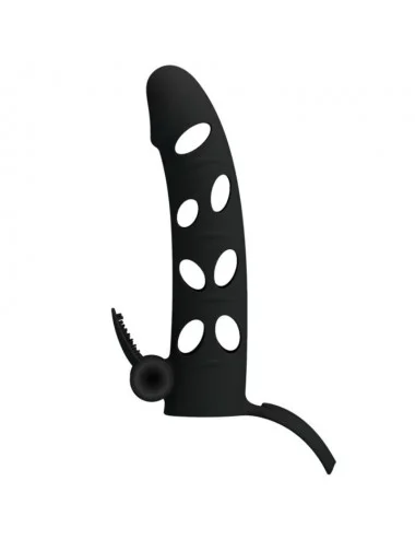 PRETTY LOVE VIBRATING SILICONE PENIS SLEEVE WITH BALL STRAPS 15.2 CM