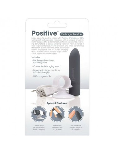 SCREAMING O RECHARGEABLE MASSAGER - POSITIVE - GREY
