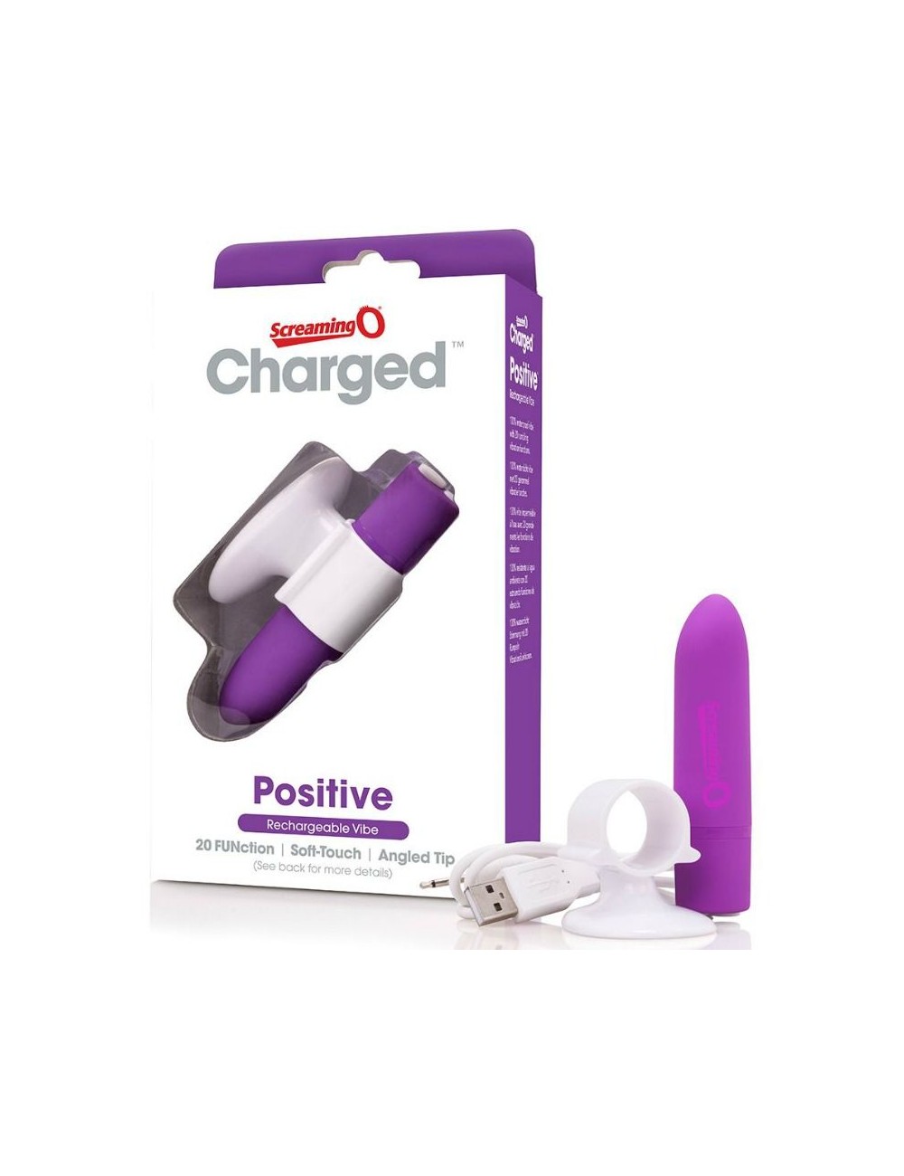 SCREAMING O RECHARGEABLE MASSAGER - POSITIVE.- PURPLE SCREAMING O RECHARGEABLE MASSAGER - POSITIVE.- PURPLE