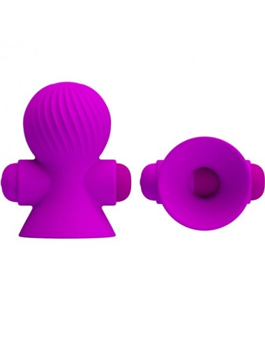 PRETTY LOVE STIMULATING NIPPLE SUCKERS 12 MODES OF VIBRATION PURPLE