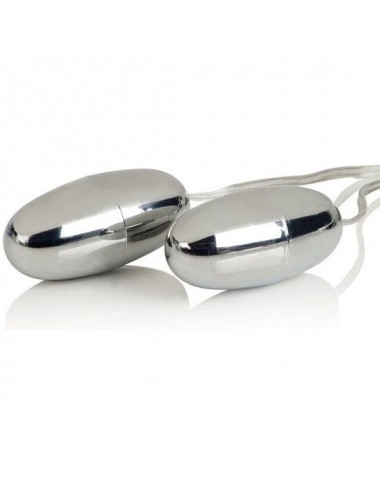 CALEX VIBRATING BULLETS SILVER  DUO