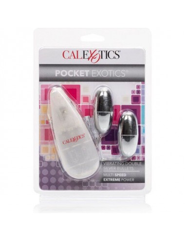 CALEX VIBRATING BULLETS SILVER  DUO