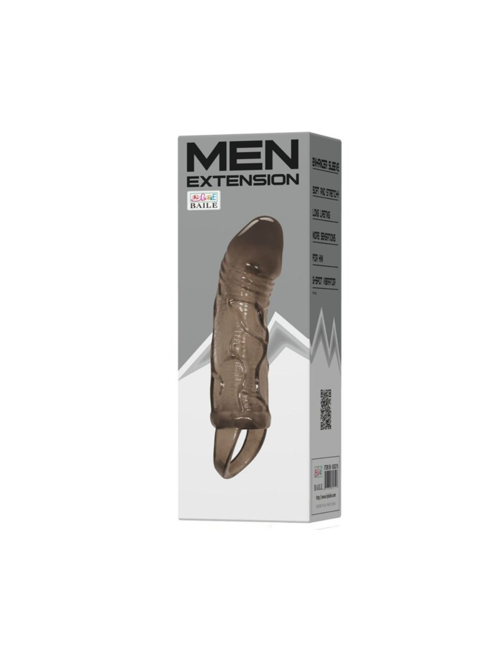 BAILE SILICONE PENIS SLEEVE WITH BALL STRAPS BLACK 13.5 CM BAILE SILICONE PENIS SLEEVE WITH BALL STRAPS BLACK 13.5 CM