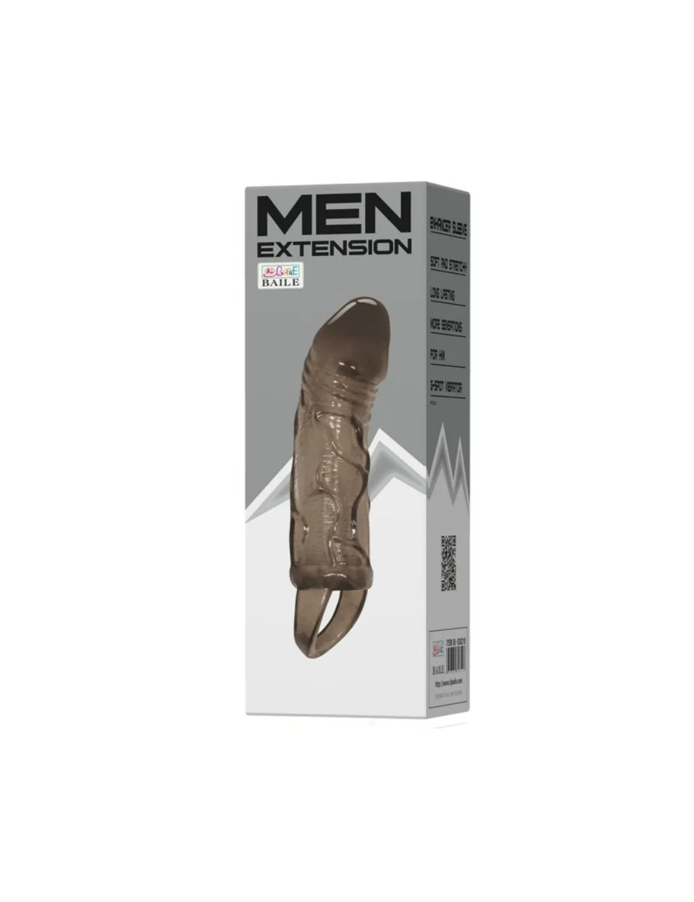 BAILE SILICONE PENIS SLEEVE WITH BALL STRAPS BLACK 13.5 CM BAILE SILICONE PENIS SLEEVE WITH BALL STRAPS BLACK 13.5 CM