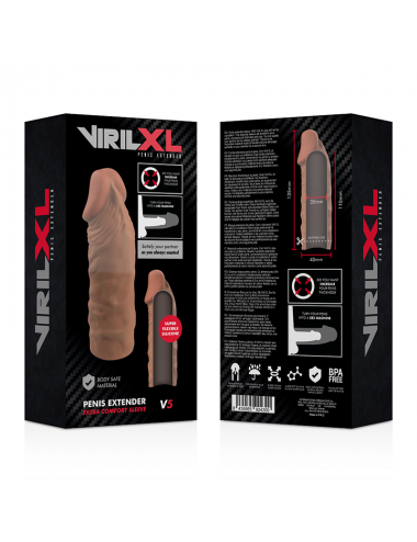 VIRILXL PENIS EXTENDER EXTRA COMFORT SLEEVE V5 BROWN