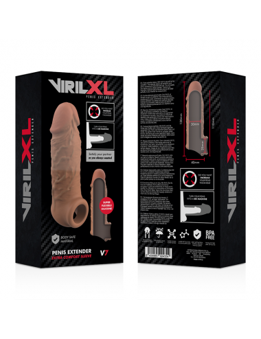 VIRILXL PENIS EXTENDER EXTRA COMFORT SLEEVE V7 BROWN