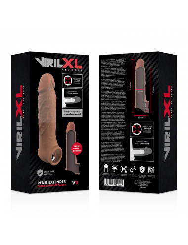 VIRILXL PENIS EXTENDER EXTRA COMFORT SLEEVE V9 BROWN