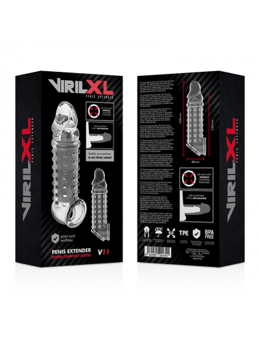 VIRILXL PENIS EXTENDER EXTRA COMFORT SLEEVE V11TRANSPARENT