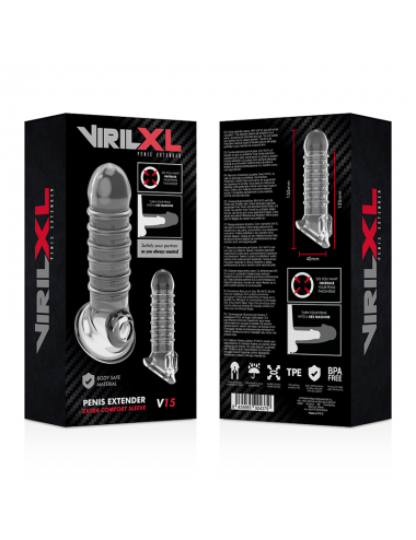 VIRILXL PENIS EXTENDER EXTRA COMFORT SLEEVE V15 TRANSPARENT