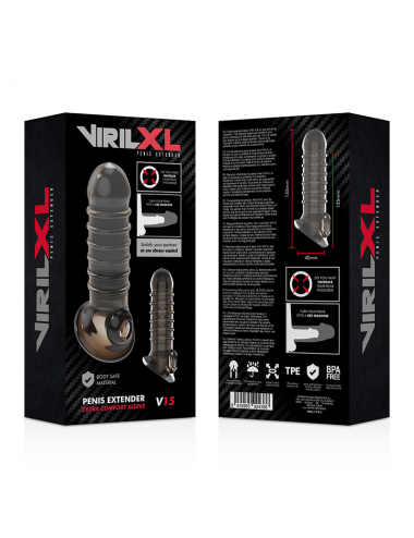 VIRILXL PENIS EXTENDER EXTRA COMFORT SLEEVE V15 BLACK