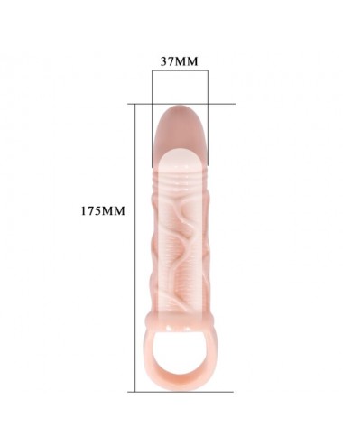 BAILE SILICONE PENIS SLEEVE WITH BALL STRAPS 13.5 CM